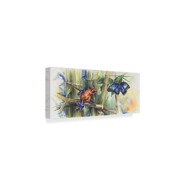 Charlsie Kelly 'Blue Morpho Frog' Canvas Art,8x19